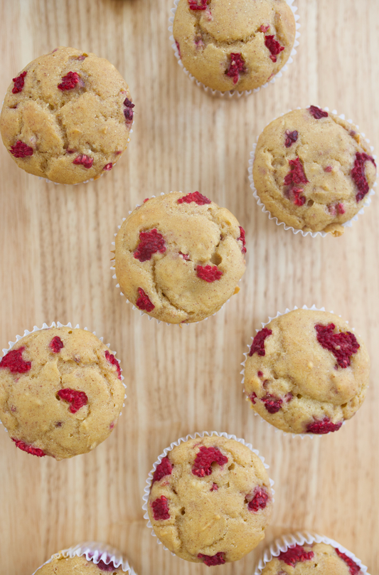 Raspberry Almond Butter Muffins