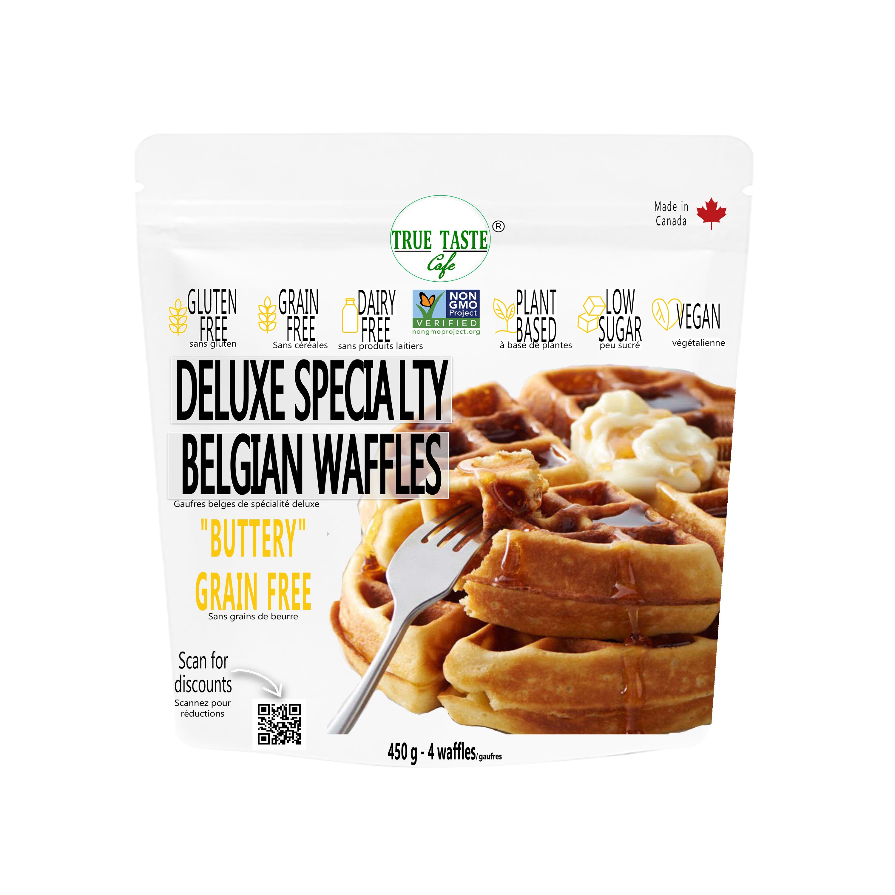 GF/DF-"Buttery" Grain Free Frozen Waffle 4 pack - NOT AVAILABLE TO SHIP / IN STORE PURCHASE ONLY - True Taste Cafe