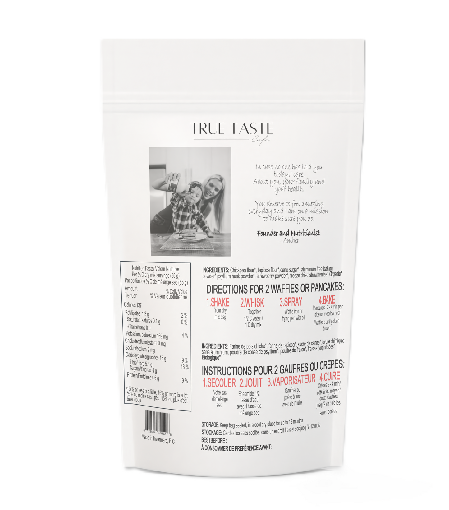 Gluten Free & Dairy Free Wildberry - "Just Add Water" Waffle & Pancake Mix - True Taste Cafe