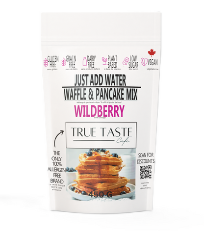 Gluten Free & Dairy Free Wildberry - "Just Add Water" Waffle & Pancake Mix - True Taste Cafe